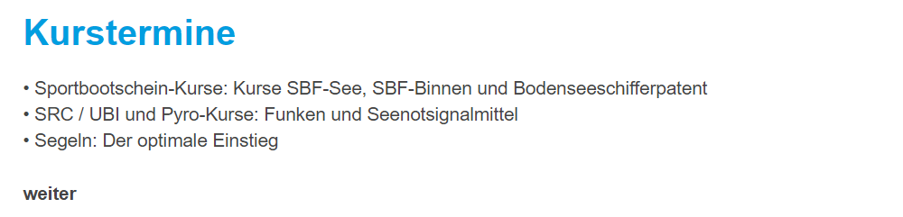 Kurstermine für  Böhmfeld